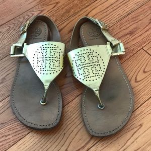 Gold Tory Burch Sandals Size 7